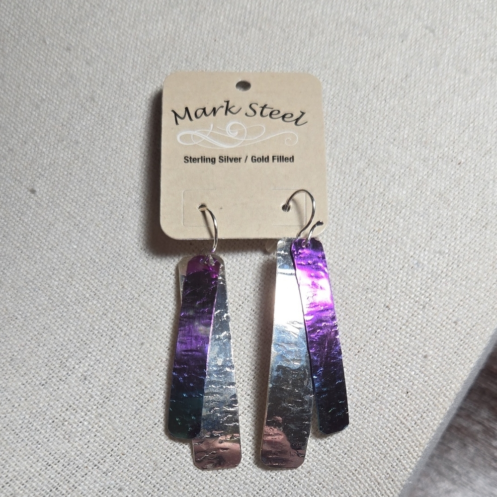Mark Steel New On Card Made In USA Earrings Sterling Silver Wires